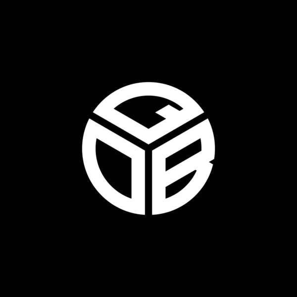 Diseño Del Logotipo Letra Qob Sobre Fondo Negro Qob Iniciales — Vector de stock