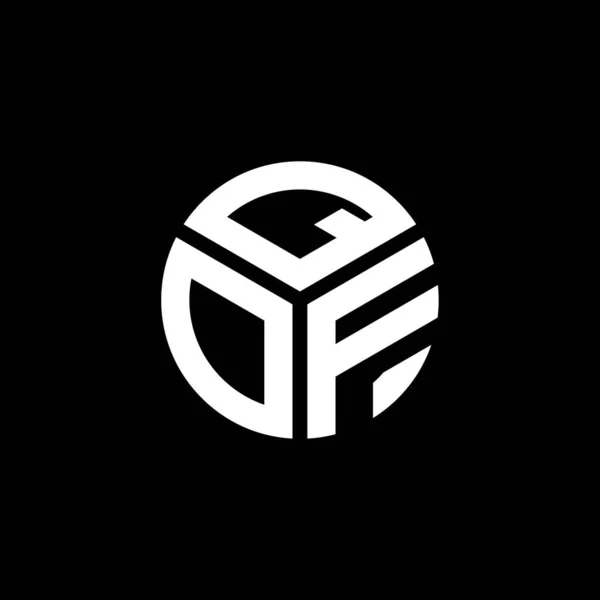 Σχεδιασμός Λογότυπου Qof Μαύρο Φόντο Qof Δημιουργικά Αρχικά Έννοια Λογότυπο — Διανυσματικό Αρχείο