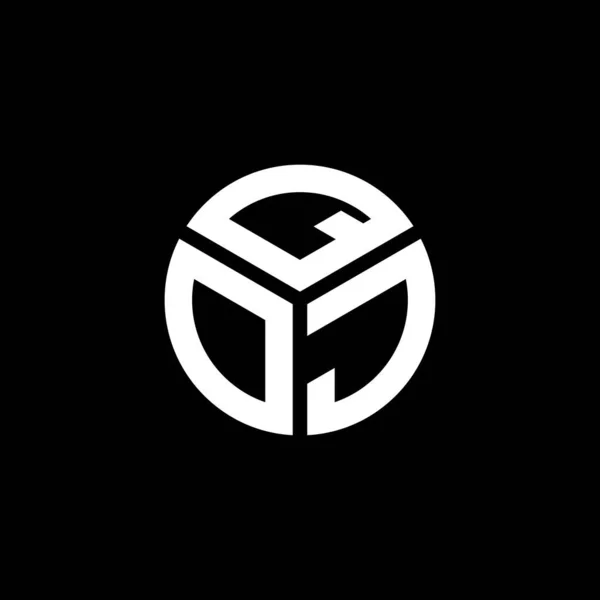 Qoj Logo Ontwerp Zwarte Achtergrond Qoj Creatieve Initialen Letter Logo — Stockvector