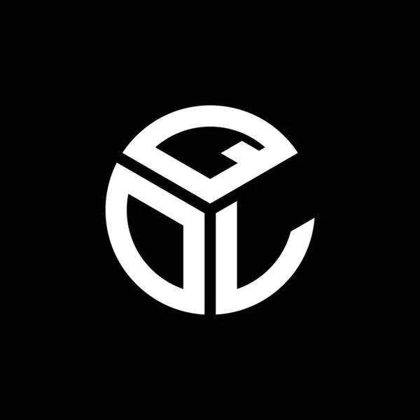 Qol Brev Logotyp Design Svart Bakgrund Qol Kreativa Initialer Brev — Stock vektor