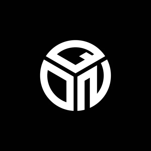 Design Logotipo Carta Qon Fundo Preto Qon Iniciais Criativas Conceito —  Vetores de Stock