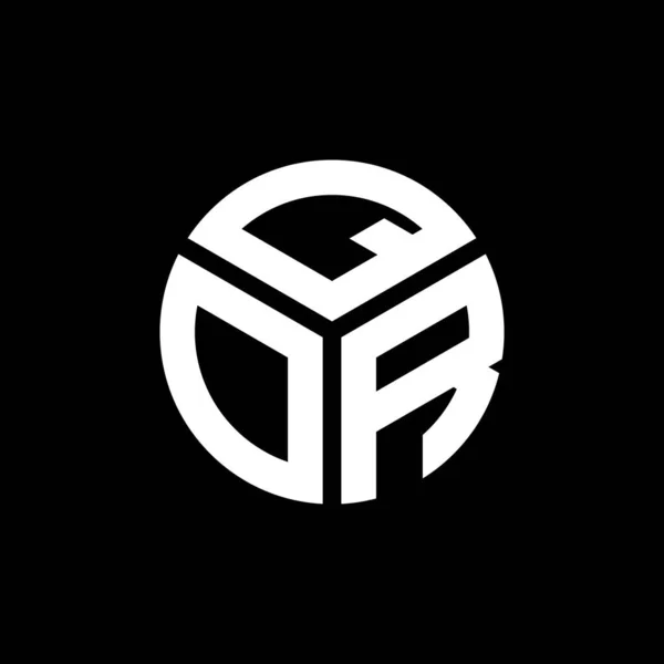 Σχεδιασμός Λογότυπου Qor Μαύρο Φόντο Qor Δημιουργικά Αρχικά Γράμμα Λογότυπο — Διανυσματικό Αρχείο