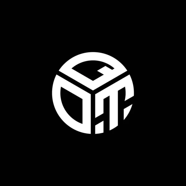 Qot Carta Logotipo Design Fundo Preto Qot Iniciais Criativas Conceito —  Vetores de Stock