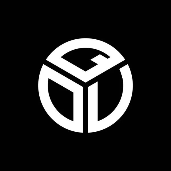 Projekt Logo Litery Qou Czarnym Tle Qou Twórcze Inicjały Koncepcja — Wektor stockowy