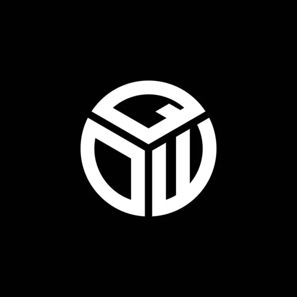 Qow字母标识在黑色背景上的设计 Qow创意首字母首字母标识概念 Qow字母设计 — 图库矢量图片