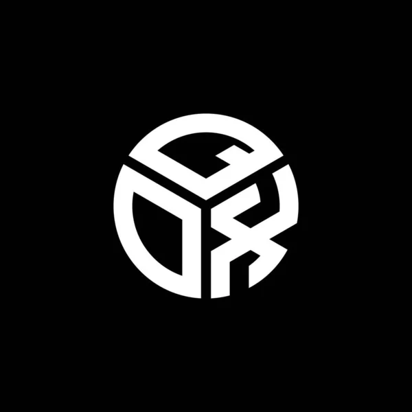 Desain Logo Huruf Qox Pada Latar Belakang Hitam Qox Kreatif - Stok Vektor