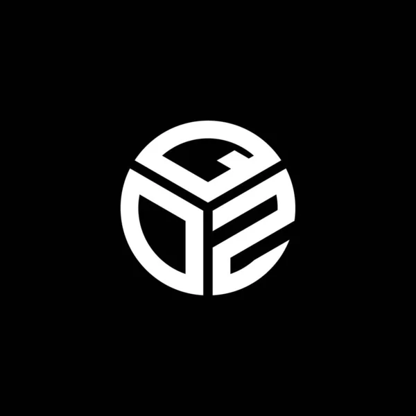 Qoz Harfi Logo Tasarımı Siyah Arkaplan Üzerine Qoz Yaratıcı Harflerin — Stok Vektör