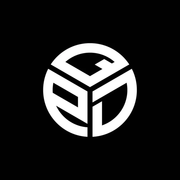 Qpd Nin Siyah Arkaplan Üzerine Harf Logosu Tasarımı Qpd Yaratıcı — Stok Vektör
