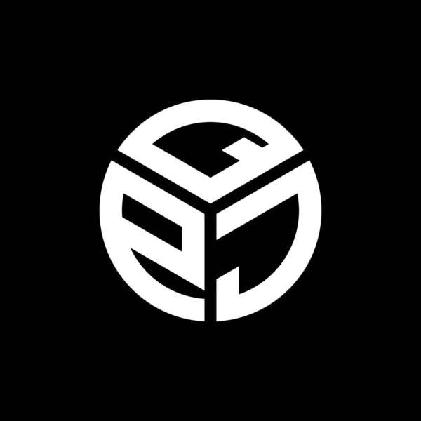 黒を基調としたQpjレターロゴデザイン Qpjクリエイティブイニシャルレターロゴコンセプト Qpjレターデザイン — ストックベクタ
