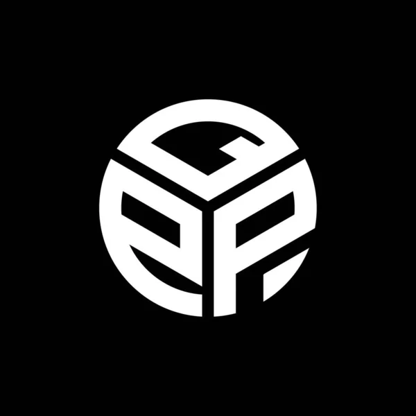 Qpp Harfi Logo Tasarımı Siyah Arkaplan Üzerine Qpp Yaratıcı Harflerin — Stok Vektör