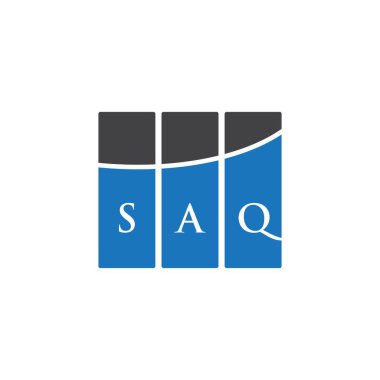 Beyaz arka planda SAQ harfi logo tasarımı. SAQ yaratıcı harflerin baş harfleri logo kavramı. SAQ harf tasarımı.