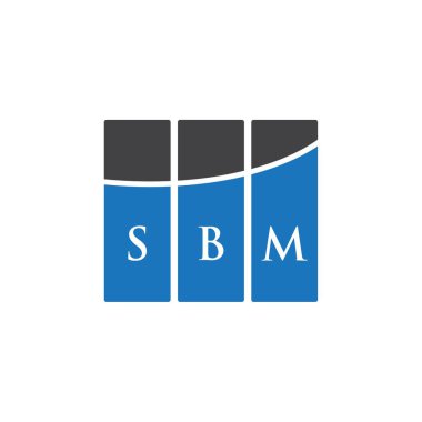 Beyaz arka planda SBM harfi logo tasarımı. SBM yaratıcı harflerin baş harfleri logo kavramı. SBM harf tasarımı.