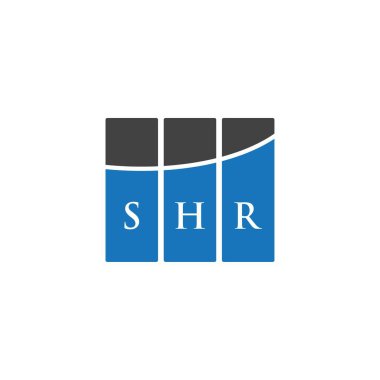 Beyaz arka planda SHR harf logosu tasarımı. SHR yaratıcı harflerin baş harfleri logo kavramı. SHR harf tasarımı.