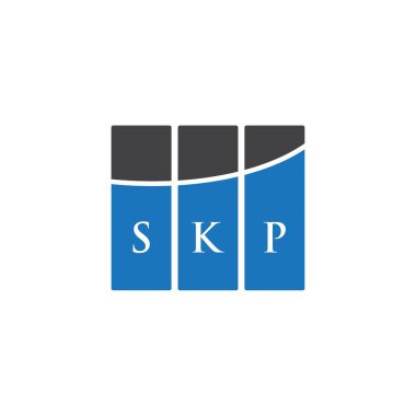 Beyaz arkaplanda SKP harf logosu tasarımı. SKP yaratıcı harflerin baş harfleri logo kavramı. SKP harf tasarımı.