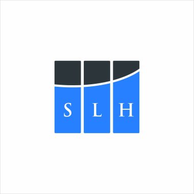Beyaz arkaplanda SLH harf logosu tasarımı. SLH yaratıcı harflerin baş harfleri logo kavramı. SLH harf tasarımı.