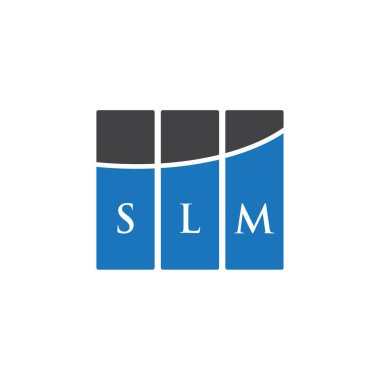 Beyaz arkaplanda SLM harf logosu tasarımı. SLM yaratıcı harflerin baş harfleri logo kavramı. SLM harf tasarımı.