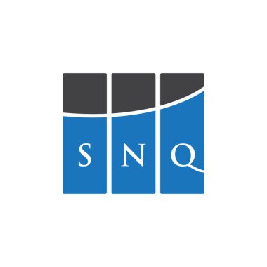 Beyaz arka planda SNQ harf logosu tasarımı. SNQ yaratıcı harflerin baş harfleri logo kavramı. SNQ harf tasarımı.