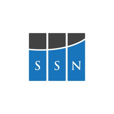 Beyaz arkaplanda SSN harf logosu tasarımı. SSN yaratıcı harflerin baş harfleri logo kavramı. SSN harf tasarımı.