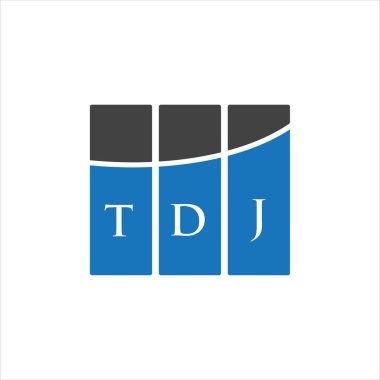 Beyaz arka planda TDJ harf logosu tasarımı. TDJ yaratıcı harflerin baş harfleri logo konsepti. TDJ harf tasarımı.