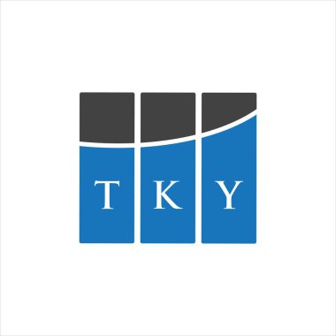 Beyaz arkaplanda TKY harf logosu tasarımı. TKY yaratıcı harflerin baş harfleri logo kavramı. TKY harf tasarımı.