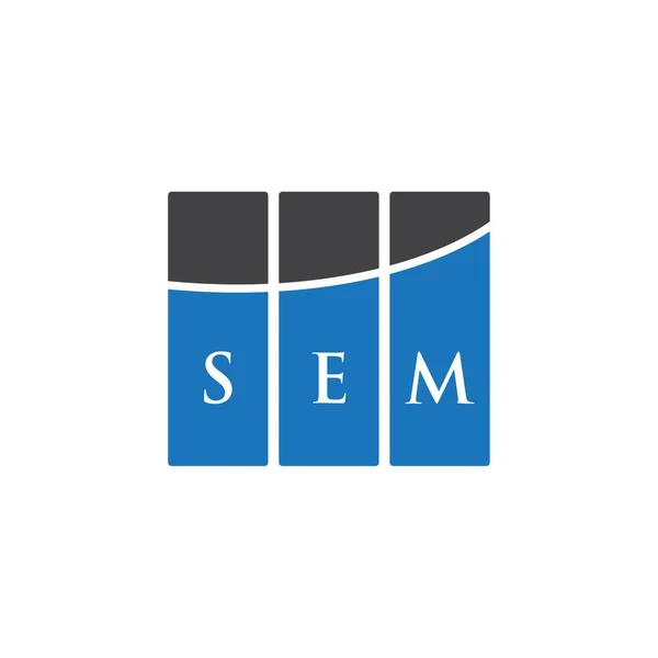 白色を基調としたSemレターロゴデザイン Semクリエイティブイニシャルレターロゴコンセプト Semレターデザイン — ストックベクタ