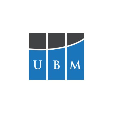 Beyaz arka planda UBM harfli logo tasarımı. UBM yaratıcı harflerin baş harfleri logo kavramı. UBM harf tasarımı.