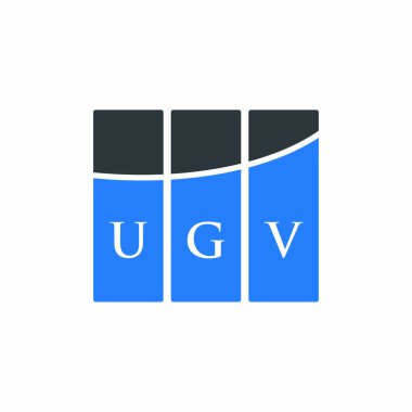 Beyaz arkaplanda UGV harf logosu tasarımı. UGV yaratıcı harflerin baş harfleri logo kavramı. UGV harf tasarımı.
