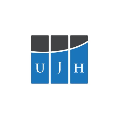 Beyaz arka planda UJH harf logosu tasarımı. UJH yaratıcı harflerin baş harfleri logo kavramı. UJH harf tasarımı.
