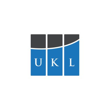 Beyaz arkaplanda UKL harf logosu tasarımı. UKL yaratıcı harflerin baş harfleri logo kavramı. UKL harf tasarımı.