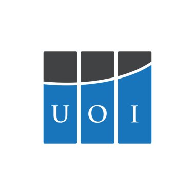 Beyaz arka planda UOI harf logosu tasarımı. UOI yaratıcı harfler logosu konsepti. UOI harf tasarımı.