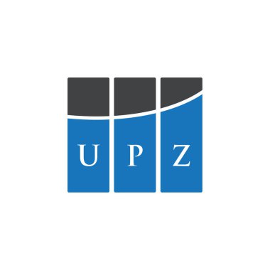 Beyaz arkaplanda UPZ harf logosu tasarımı. UPZ yaratıcı harflerin baş harfleri logo kavramı. UPZ harf tasarımı.