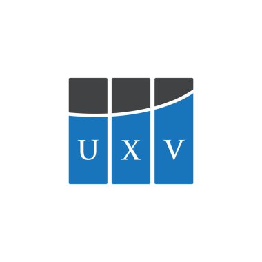 Beyaz arkaplanda UXV harf logosu tasarımı. UXV yaratıcı harflerin baş harfleri logo kavramı. UXV harf tasarımı.