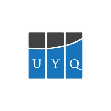 Beyaz arka planda UYQ harf logosu tasarımı. UYQ yaratıcı harflerin baş harfleri logo kavramı. UYQ harf tasarımı.