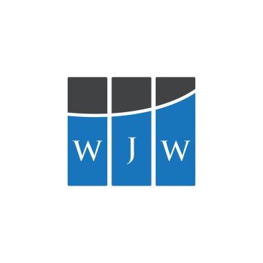 Beyaz arka planda WJW harf logosu tasarımı. WJW yaratıcı harflerin baş harfleri logo kavramı. WJW harf tasarımı.