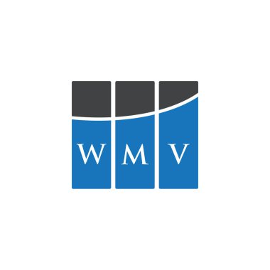 Beyaz arka planda WMV harf logosu tasarımı. WMV yaratıcı harflerin baş harfleri logo kavramı. WMV harf tasarımı.