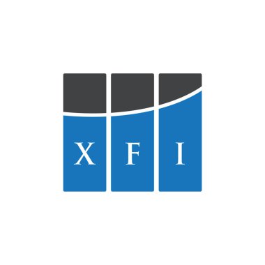 Beyaz arka planda XFI harf logosu tasarımı. XFI yaratıcı harf logosu konsepti. XFI harf tasarımı.