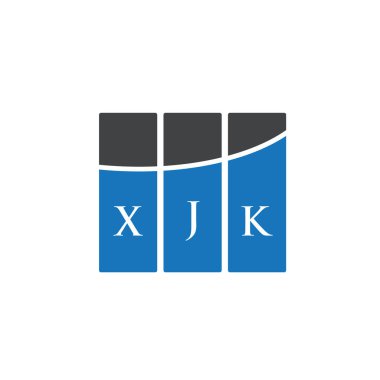 Beyaz arkaplanda XJK harf logosu tasarımı. XJK yaratıcı harflerin baş harfleri logo kavramı. XJK harf tasarımı.