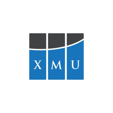 Beyaz arka planda XMU harf logosu tasarımı. XMU yaratıcı harf logosu konsepti. XMU harf tasarımı.