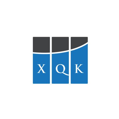 Beyaz arkaplanda XQK harf logosu tasarımı. XQK yaratıcı harflerin baş harfleri logo kavramı. XQK harf tasarımı.