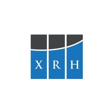 Beyaz arkaplanda XRH harf logosu tasarımı. XRH yaratıcı harflerin baş harfleri logo kavramı. XRH harf tasarımı.