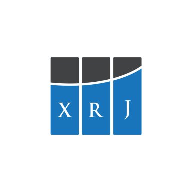 Beyaz arka planda XRJ harf logosu tasarımı. XRJ yaratıcı harflerin baş harfleri logo kavramı. XRJ harf tasarımı.