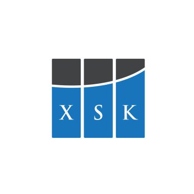 Beyaz arkaplanda XSK harf logosu tasarımı. XSK yaratıcı harflerin baş harfleri logo kavramı. XSK harf tasarımı.