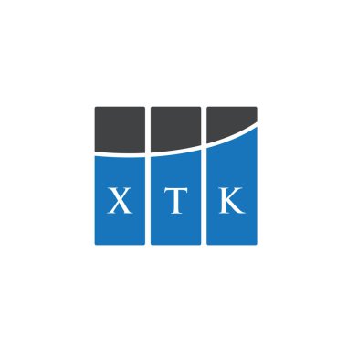 Beyaz arkaplanda XTK harf logosu tasarımı. XTK yaratıcı harf logosu konsepti. XTK harf tasarımı.