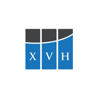 Beyaz arkaplanda XVH harf logosu tasarımı. XVH yaratıcı harflerin baş harfleri logo kavramı. XVH harf tasarımı.