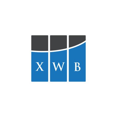 Beyaz arka planda XWB harfi logo tasarımı. XWB yaratıcı harflerin baş harfleri logo kavramı. XWB harf tasarımı.