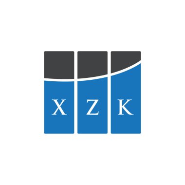 Beyaz arkaplanda XZK harf logosu tasarımı. XZK yaratıcı harflerin baş harfleri logo kavramı. XZK harf tasarımı.