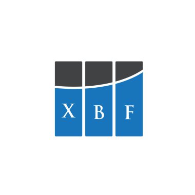 Beyaz arkaplanda XBF harf logosu tasarımı. XBF yaratıcı harf logosu konsepti. XBF harf tasarımı.