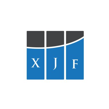 Beyaz arkaplanda XJF harf logosu tasarımı. XJF yaratıcı harf logosu konsepti. XJF harf tasarımı.