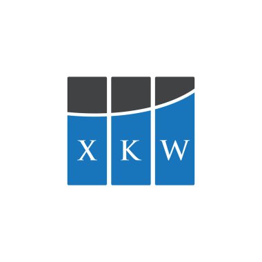Beyaz arkaplanda XKW harf logosu tasarımı. XKW yaratıcı harflerin baş harfleri logo kavramı. XKW harf tasarımı.