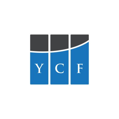 Beyaz arkaplanda YCF harf logosu tasarımı. YCF yaratıcı harflerin baş harfleri logo kavramı. YCF harf tasarımı.